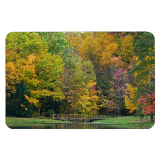 Seven Springs Fall Bridge II Autumn Landscape Magnet
