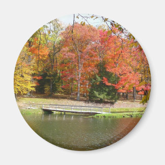 Seven Springs Fall Bridge III Autumn Landscape Magnet