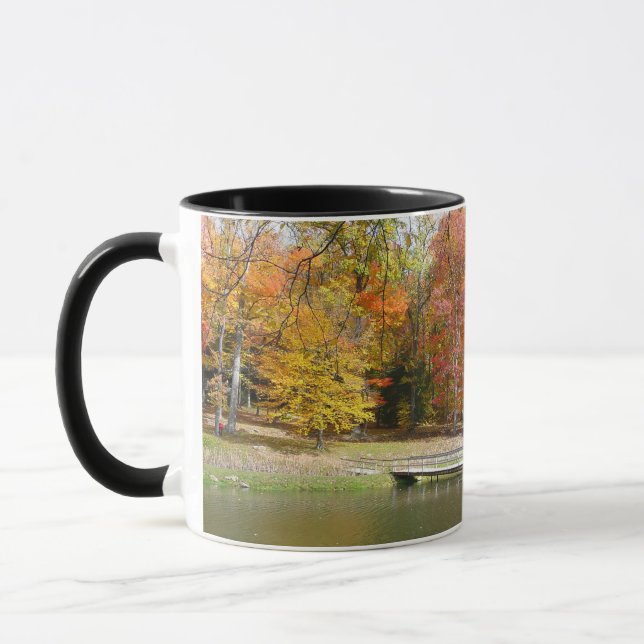 Seven Springs Fall Bridge III Autumn Landscape Mug (Left)