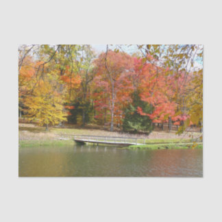 Seven Springs Fall Bridge III Autumn Landscape Tissue Paper
