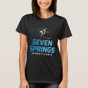 Seven Springs Pennsylvania Ski Resort Retro Skiing T-Shirt