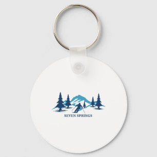 Seven Springs Pennsylvania Ski Resort Skiing Skier Key Ring