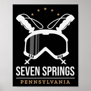 Seven Springs Pennsylvania Ski Resort Vintage Skii Poster