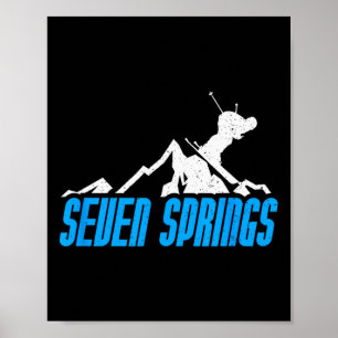 Seven Springs Skiing Snowboarding France Resort Di Poster