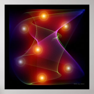 Seven Suns Space Abstract Poster