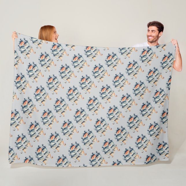Seven Swans A Swimming Cut-Out Stencil-Style 2 Fleece Blanket (In Situ)