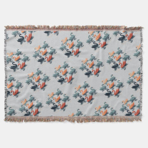 Seven Swans A Swimming Cut-Out Stencil-Style 6 Throw Blanket