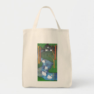 Seven Swans A-Swimming Tote Bag