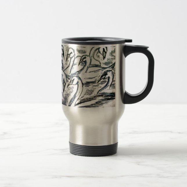 Seven Swans A Swimming Travel Mug (Right)