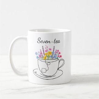 Seven-Tea 70th Birthday Whimsical Fun Floral Coffee Mug