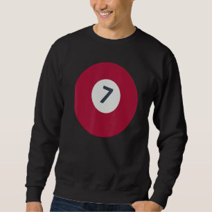 Seven Team Number 7 Lucky Brown Ball Billiards Poo Sweatshirt