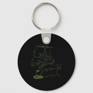 Seven Tee Still On Par 70th Birthday Golfer Golf L Key Ring