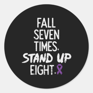Seven Times Stand Up Eight Alzheimerheimer Survivo Classic Round Sticker