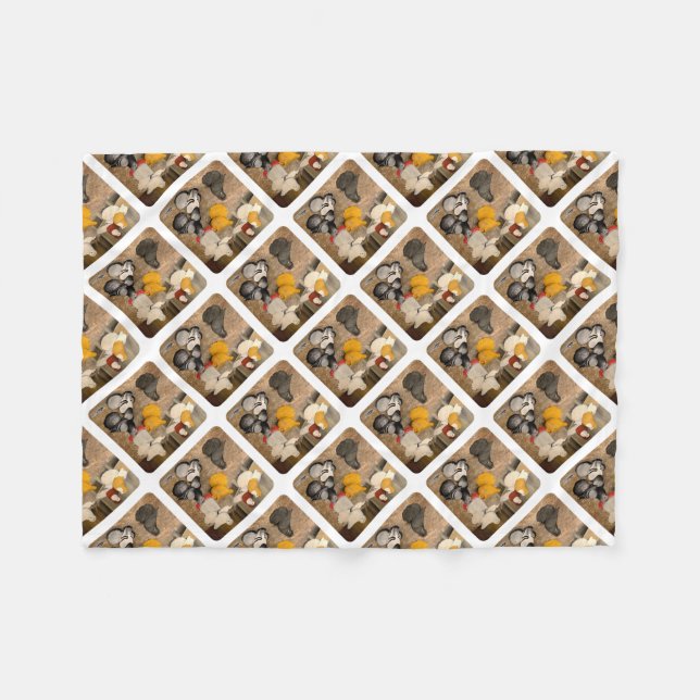 Seven Trumpeter Pigeons Fleece Blanket (Front (Horizontal))