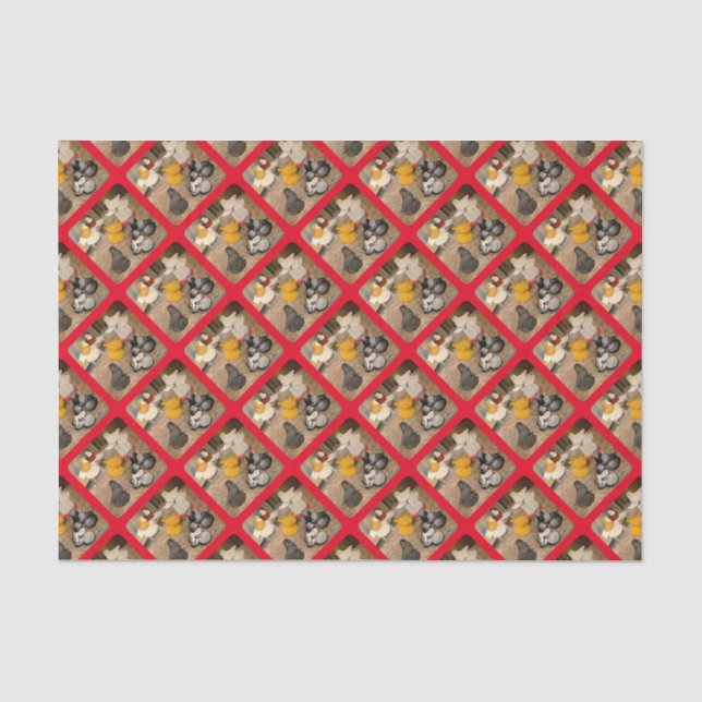 Seven Trumpeter Pigeons Tissue Paper (Front)
