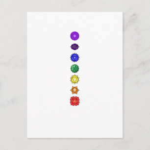 Seven vertical chakras postcard