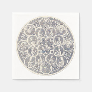 Seven virtues and Jesus Christ Napkin