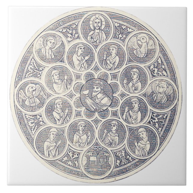 Seven virtues and Jesus Christ Tile (Front)