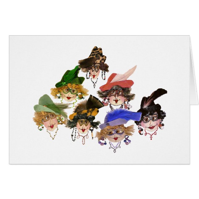 Seven Whimsical Lady Friends greeting cards (Front Horizontal)