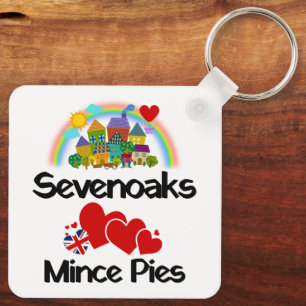 Sevenoaks, Kent UK Loves Mince Pies Key Ring