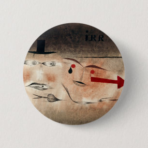 Seventeen, crazy (1923)  by paul klee 6 cm round badge