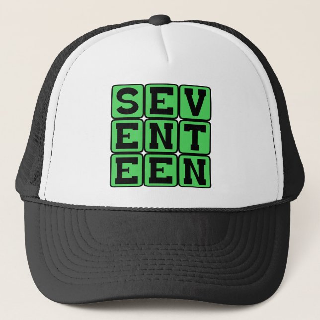Seventeen, Number 17 Trucker Hat (Front)