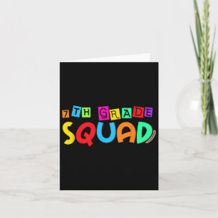 Seventh 7th Grade Squad Back To School First Day O Card