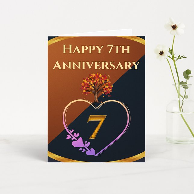 Seventh Anniversary Copper Love Keepsake Card (Creator Uploaded)
