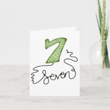 Seventh birthday balloon card