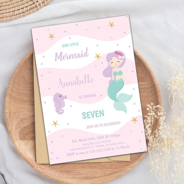 Seventh Birthday Mermaid Invitation (Creator Uploaded)