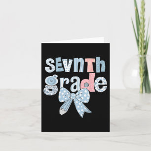 Seventh Grade Coquette Bow Pencil First Day Back T Card