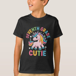 Seventh Grade Cutie Unicorn Back To School Design T-Shirt