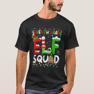 Seventh Grade ELF Squad Funny Christmas ELF Studen T-Shirt