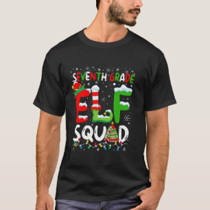 Seventh Grade ELF Squad Funny Christmas ELF Studen T-Shirt