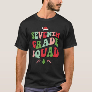 Seventh Grade Squad Xmas Groovy Family Christmas P T-Shirt