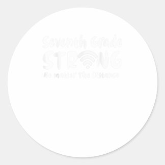 Seventh Grade Strong No Matter Wifi The Distance Classic Round Sticker