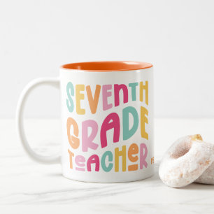 Seventh Grade Teacher Colorful Two-Tone Coffee Mug
