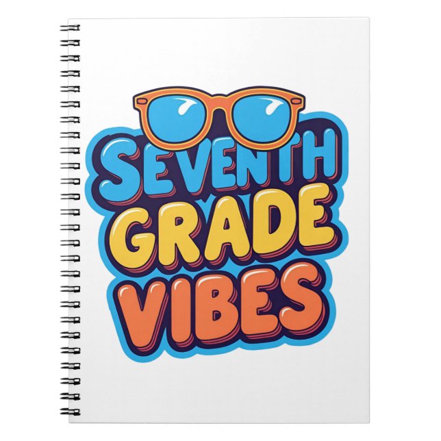 Seventh Grade Vibes Retro Sunglasses  Notebook (Front)