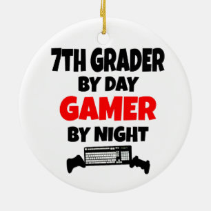 Seventh Grader Gamer Ceramic Tree Decoration