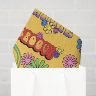 Seventies hippie pattern tiled party tissue paper