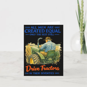 Seventies Men Farm Tractor Vintage Quote Farmer Card