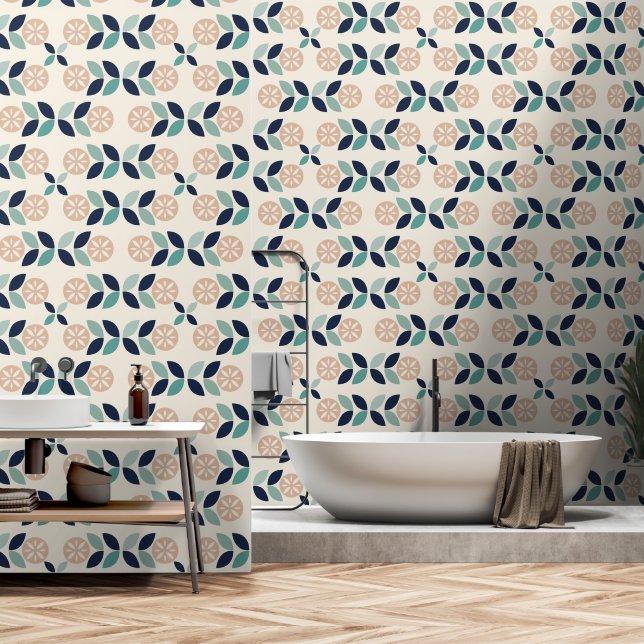Seventies Mod flower pattern Wallpaper (Bathroom)