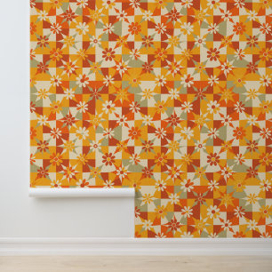 Seventies Mod flower pattern Wallpaper