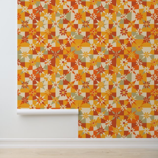 Seventies Mod flower pattern Wallpaper (Application)