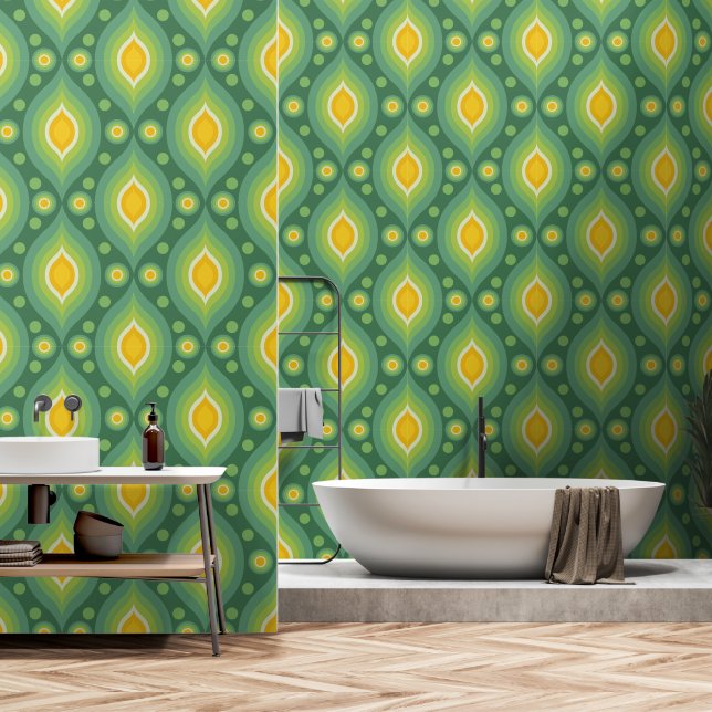 Seventies Mod pattern Wallpaper (Bathroom)