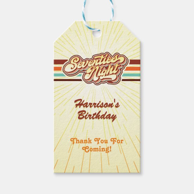 Seventies Night Gift Tags (Front)
