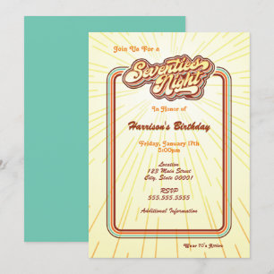 Seventies Night Invitation