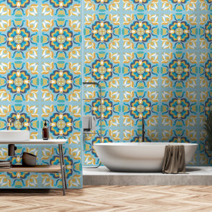 Seventies retro flower pattern wallpaper
