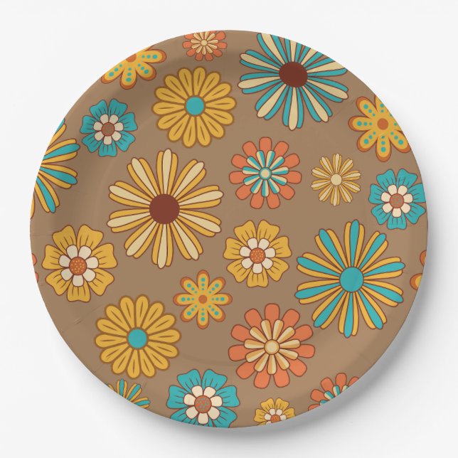 Seventies Retro Good Days Are Coming    Paper Plate (Front)