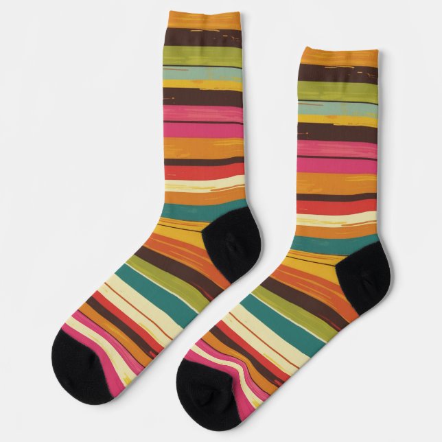Seventies Stripes Retro Socks (Left)